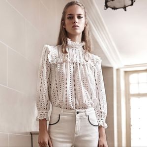 Bird Ruffle mockneck top Claudie Pierlot